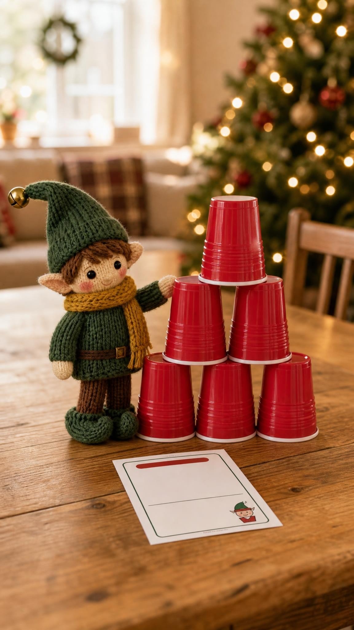 Elf on the Shelf idea for older children: Minute to win it card