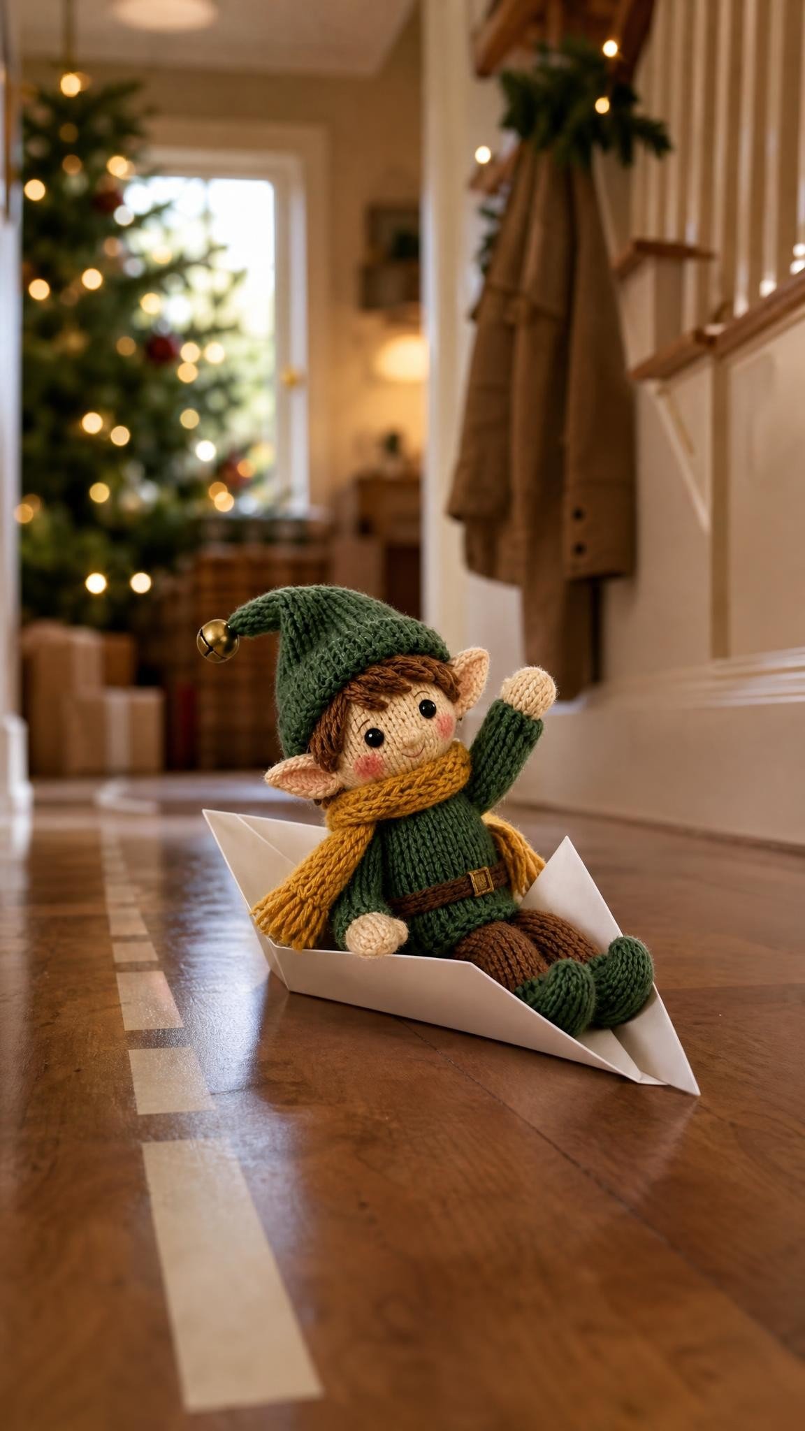 Elf on the Shelf idea for older children: Paper airplane contest