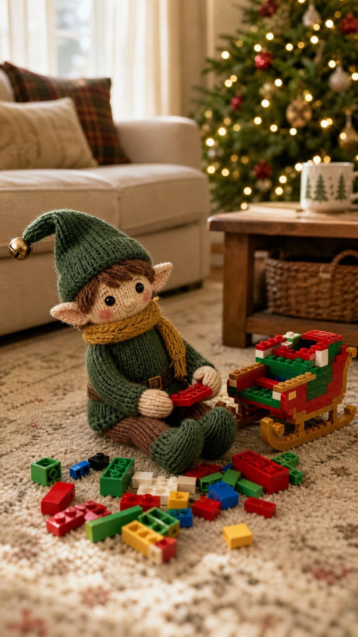 Elf on the Shelf idea for older children: Build me a sleigh