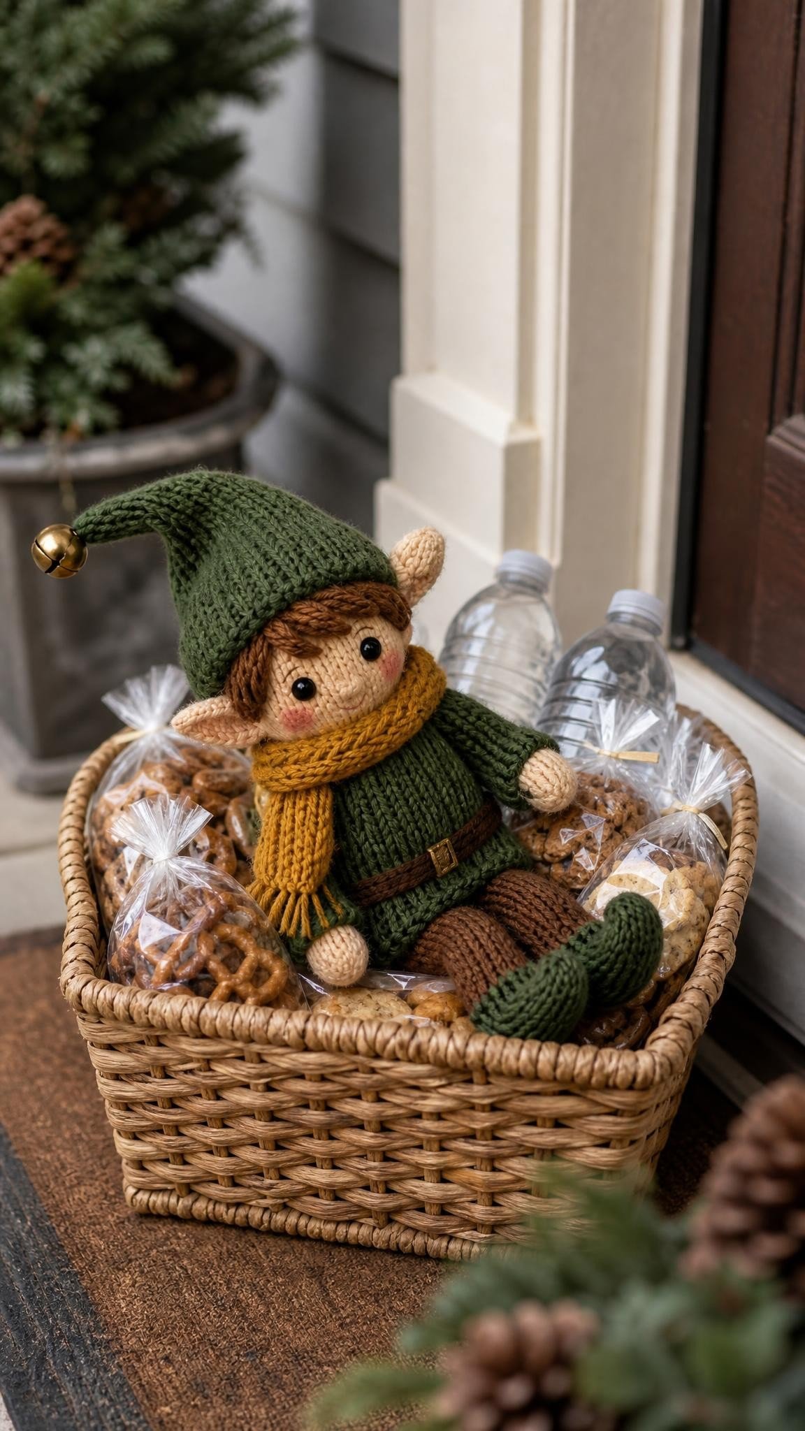 Elf on the Shelf idea for older children: Snack for the delivery driver
