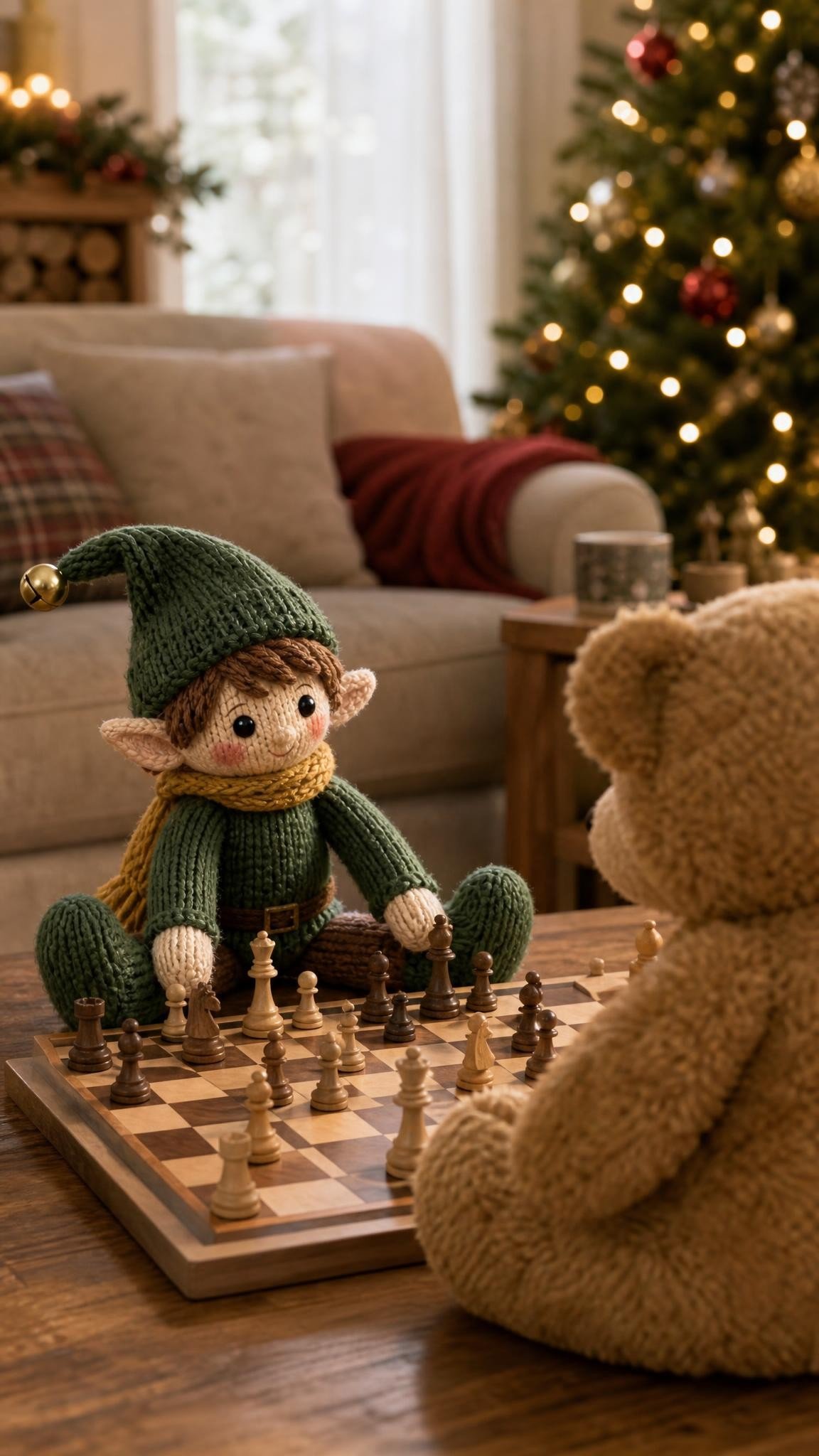 Elf on the Shelf idea for older children: Chess match