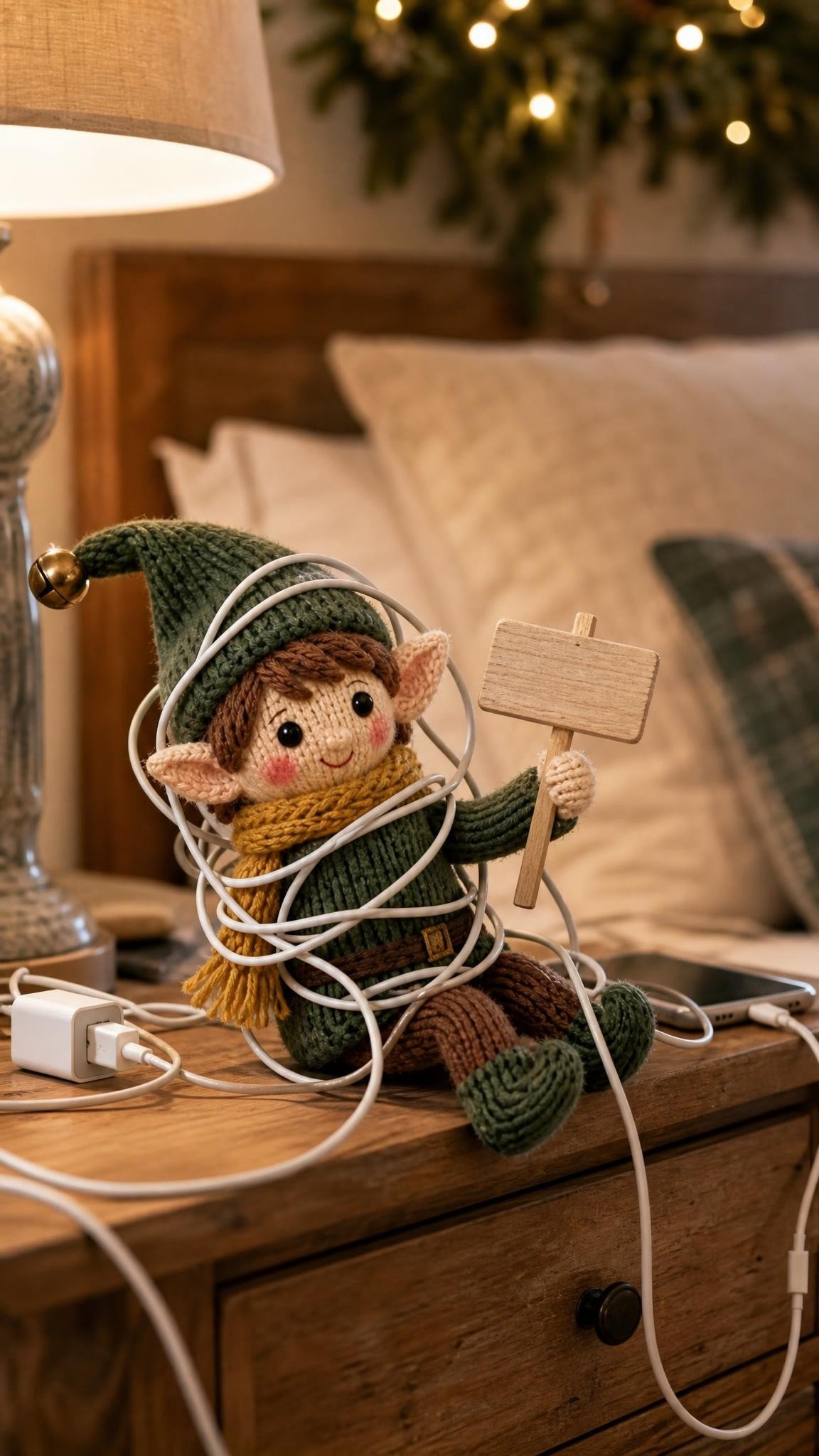 Elf on the Shelf idea for older children: The elf stole the charger