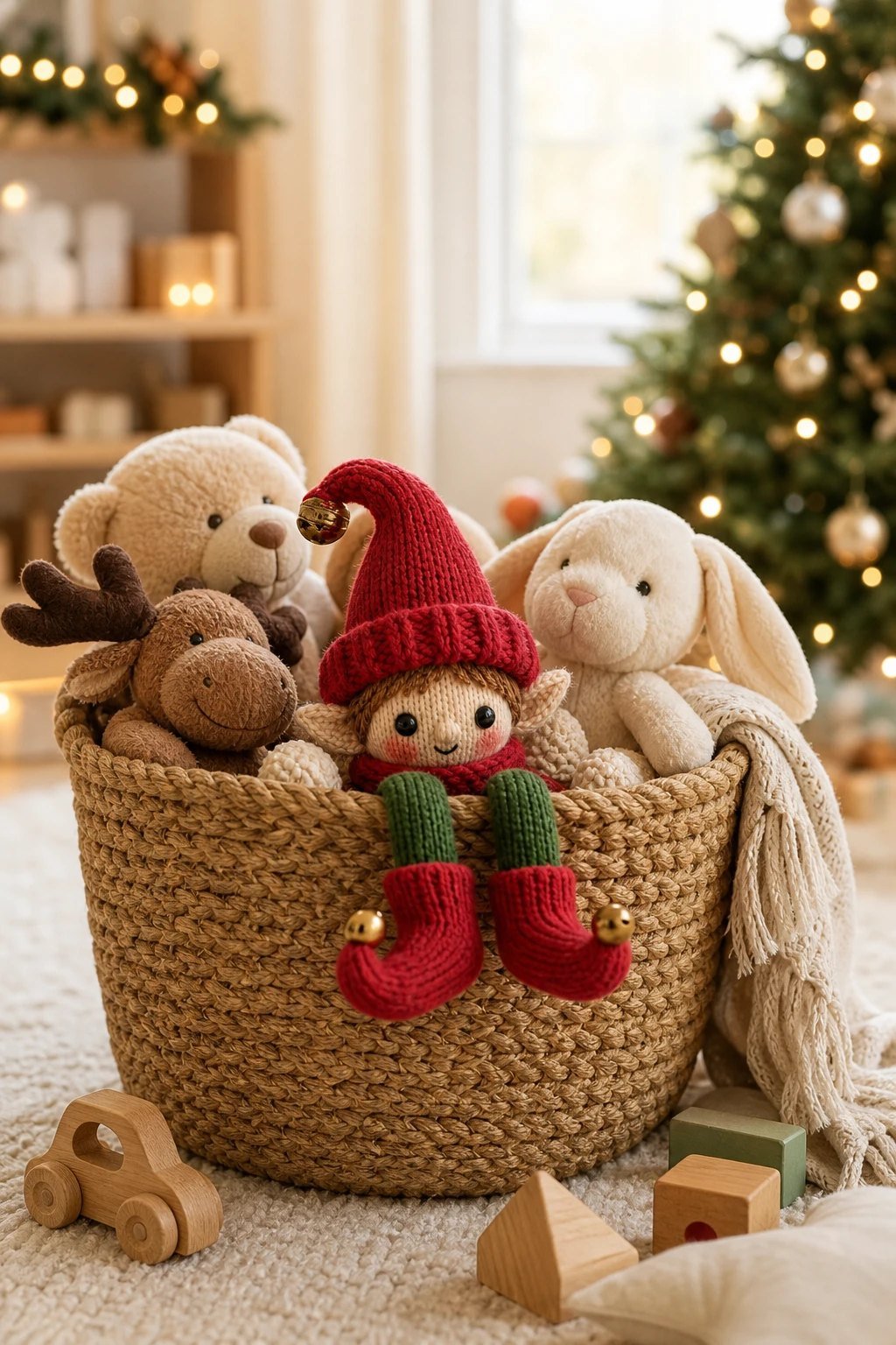 Hide and seek in the toy basket