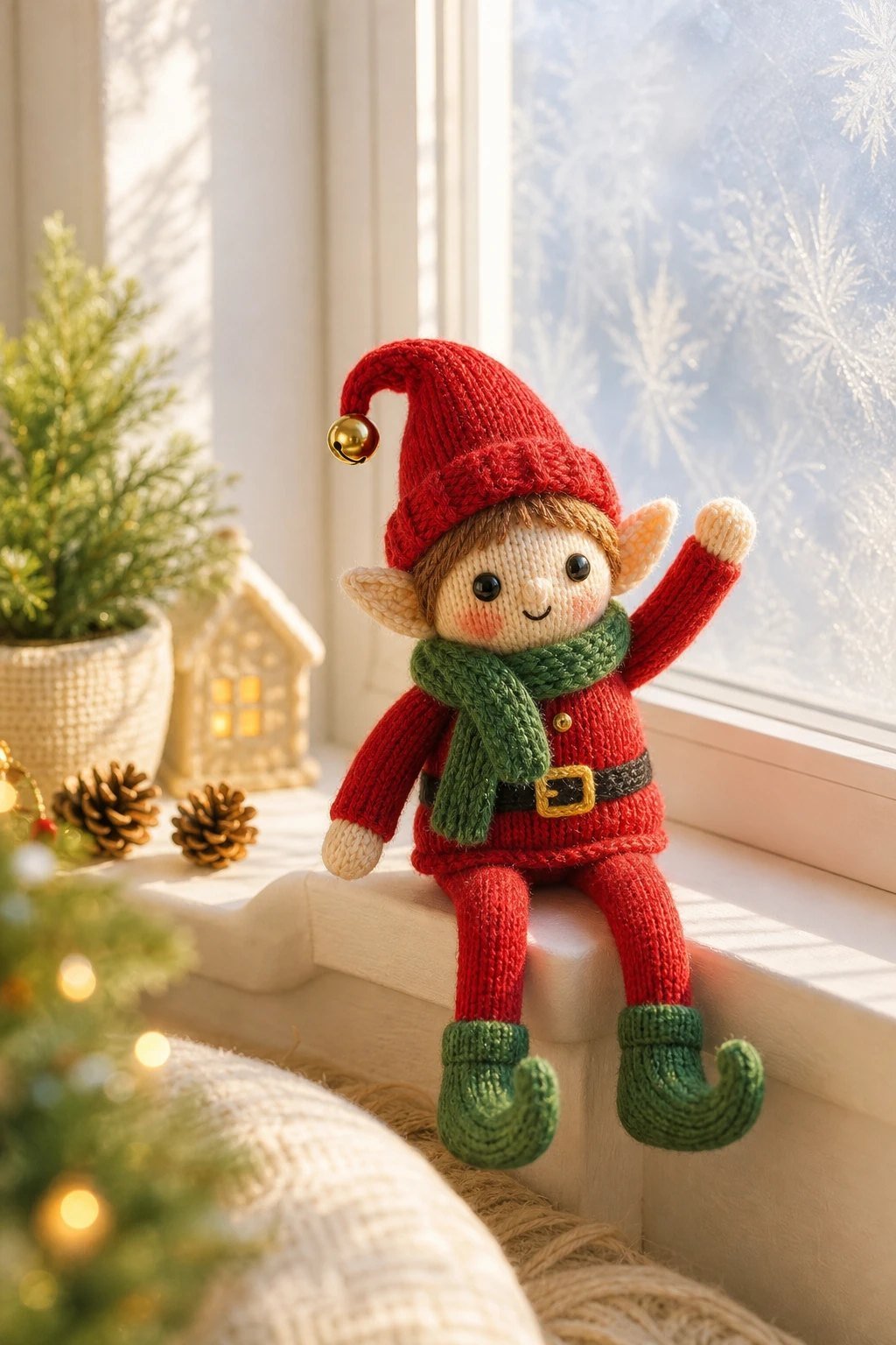 Waving from the window