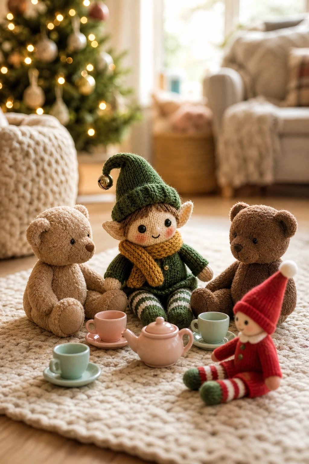 A tea party with stuffed animals