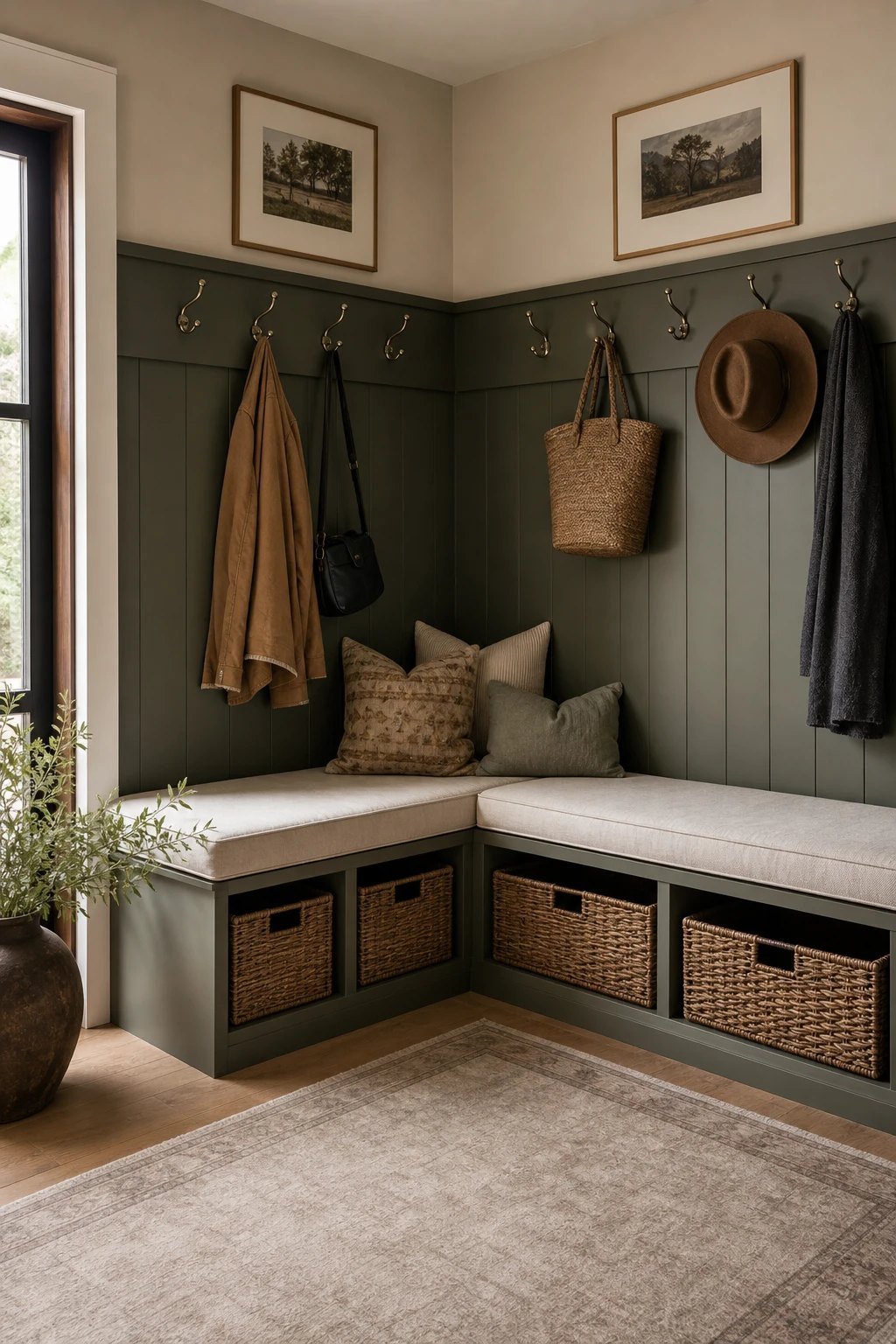 A corner bench