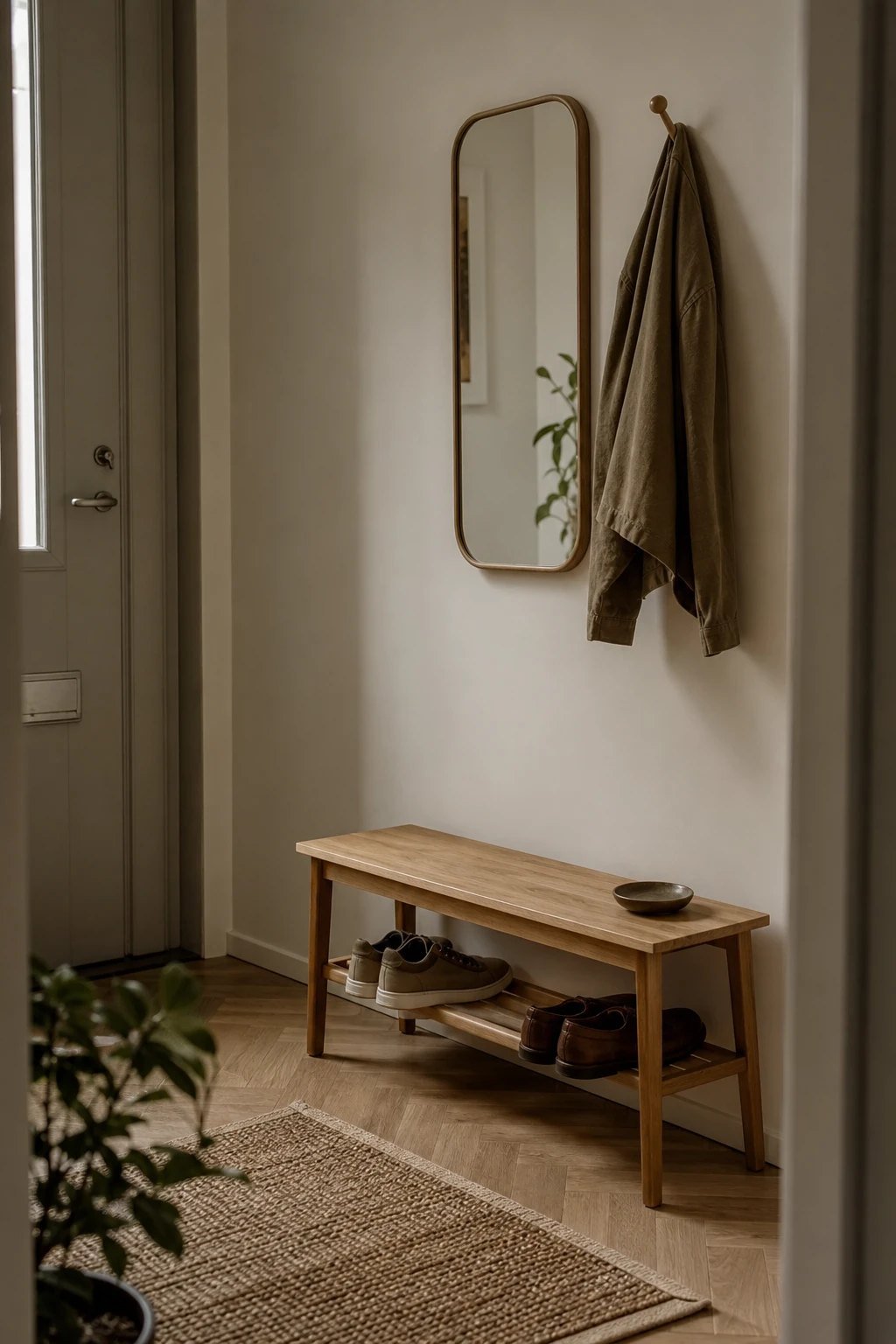A slim bench for tiny entries