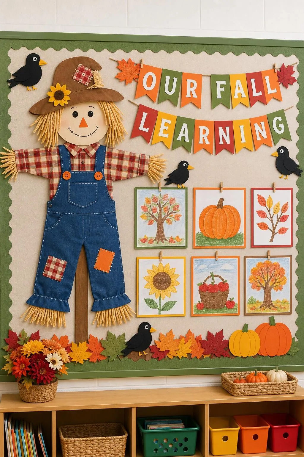 Scarecrow Learning Lane: fall bulletin board idea for preschool and kindergarten