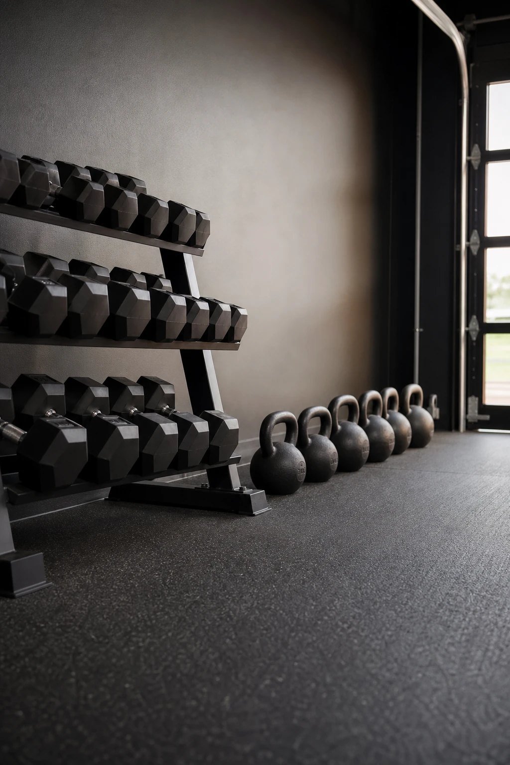 Weights on a rack, never the floor