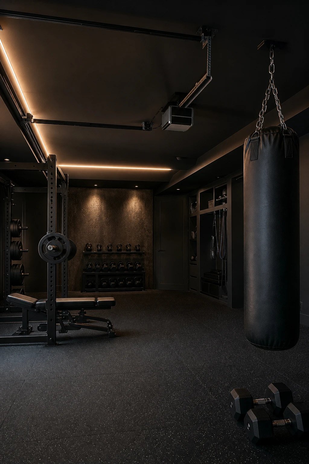 The dark moody training cave