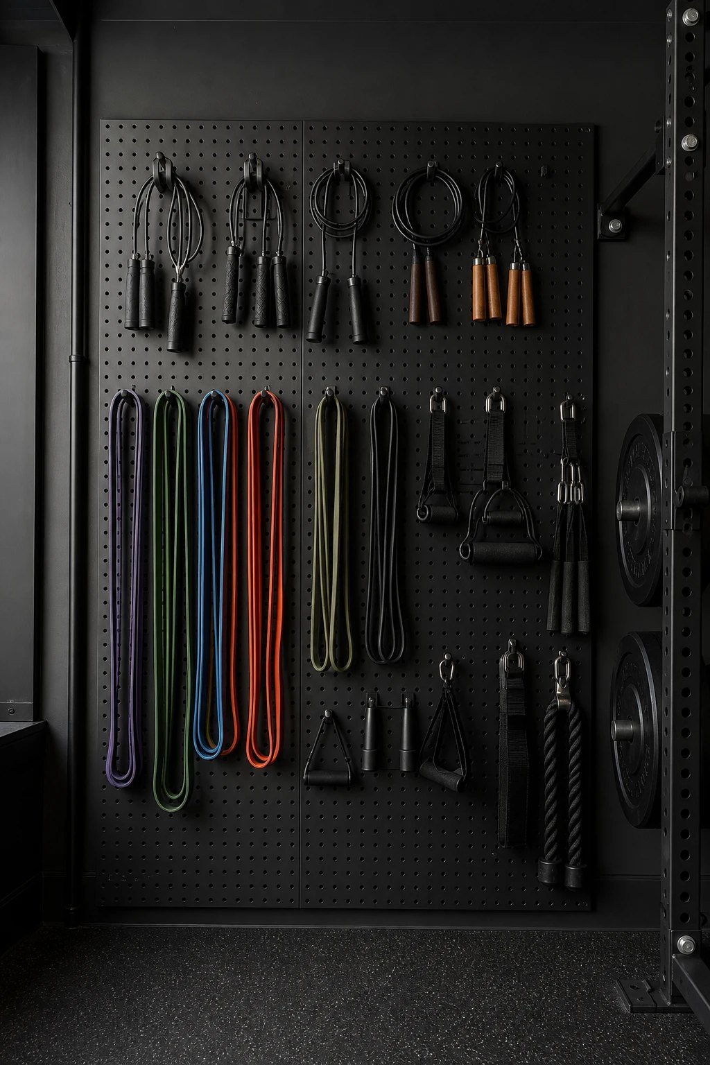 A pegboard wall for small gear