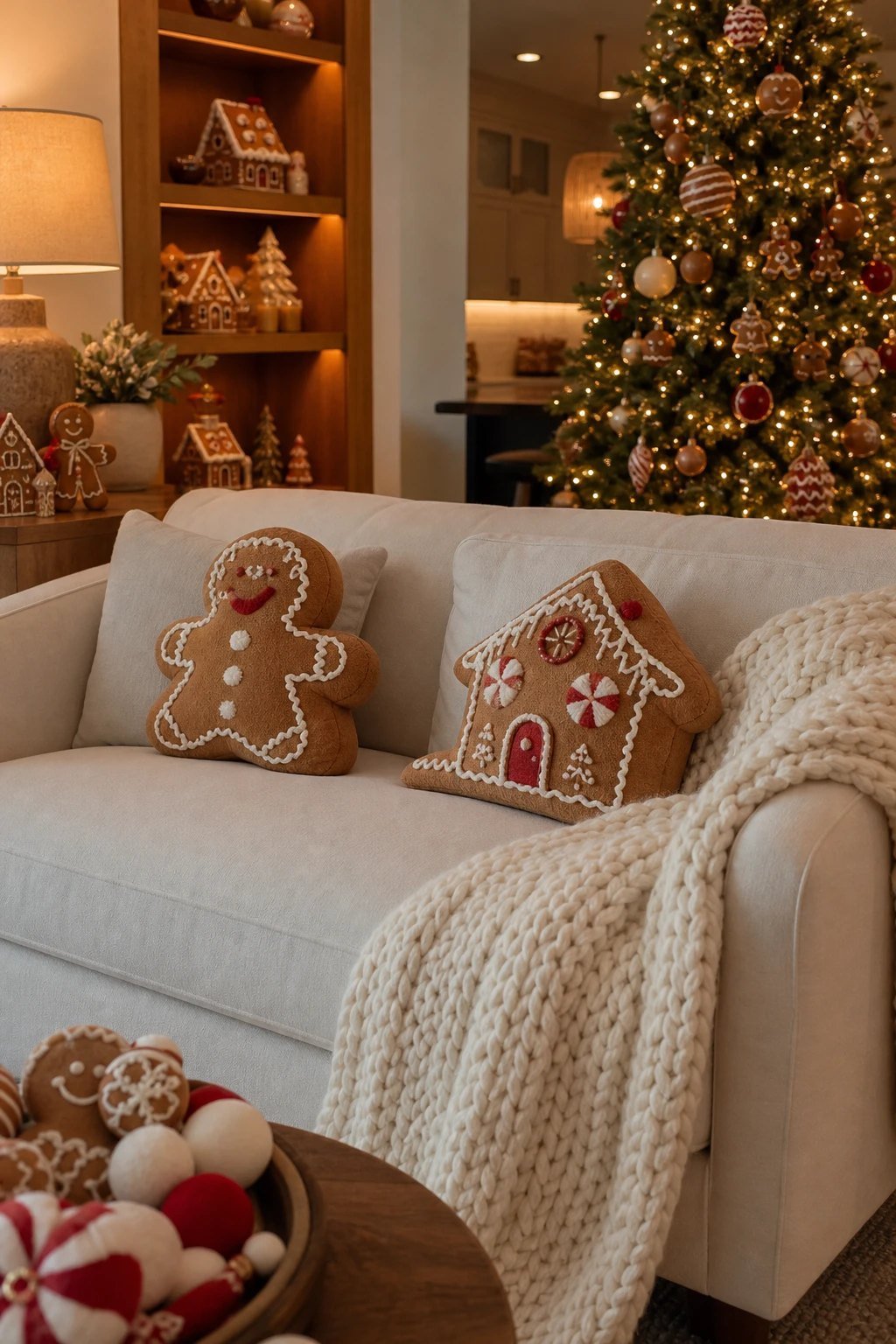 Gingerbread throw pillows