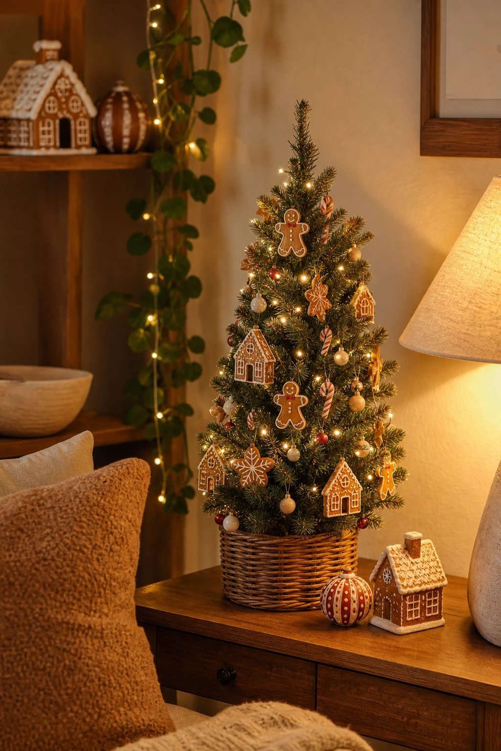 A tabletop gingerbread tree for small spaces