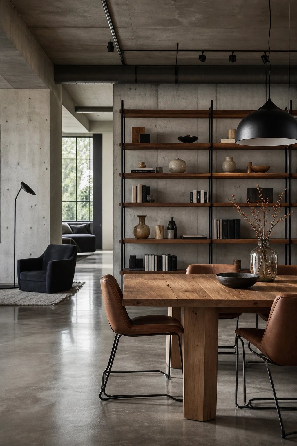 Concrete and wood