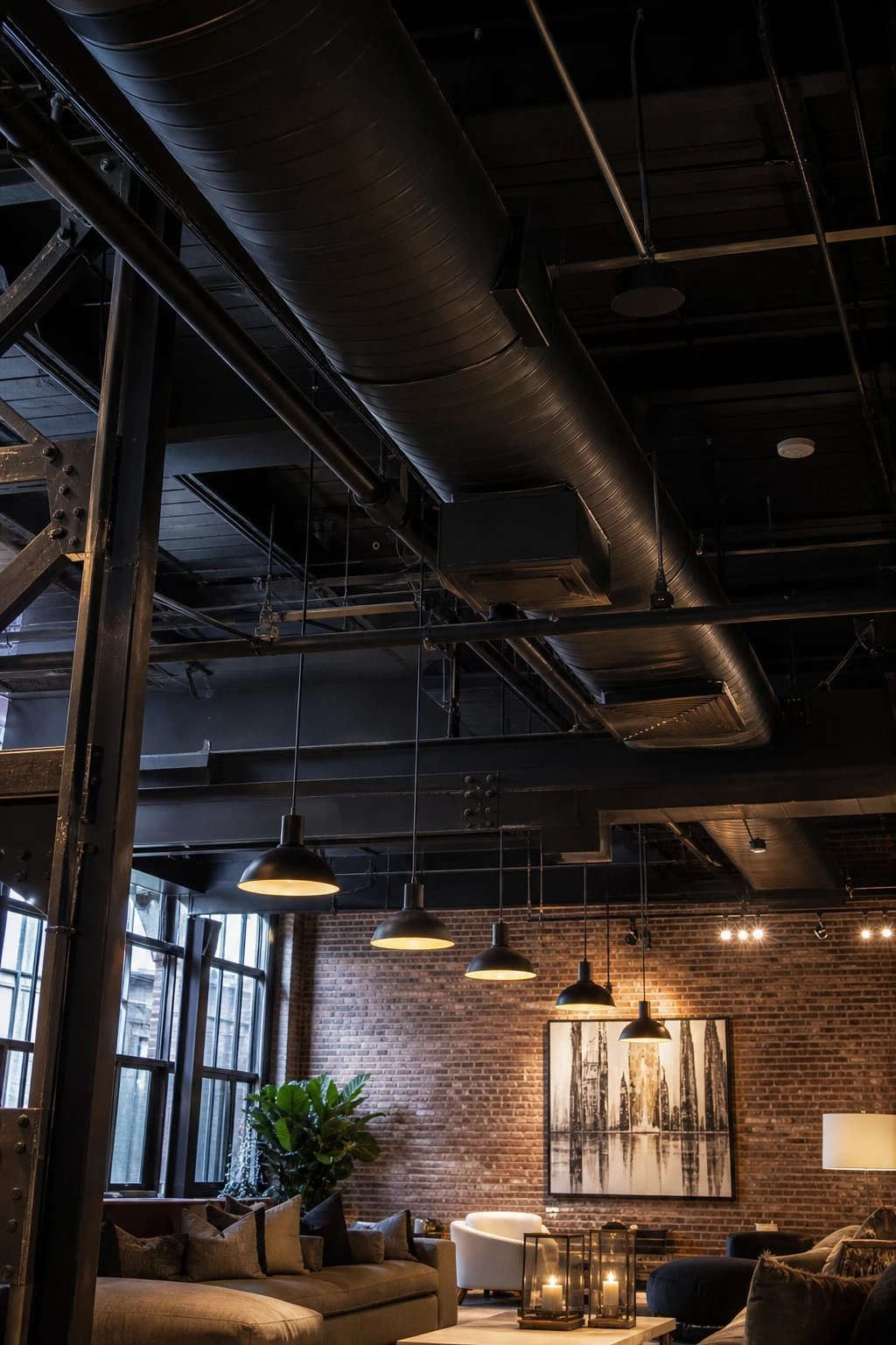 Exposed ducts and beams