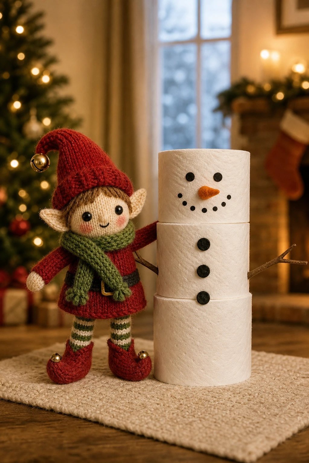 Toilet paper snowman