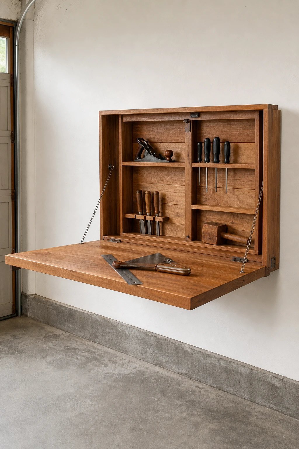 A fold down workbench