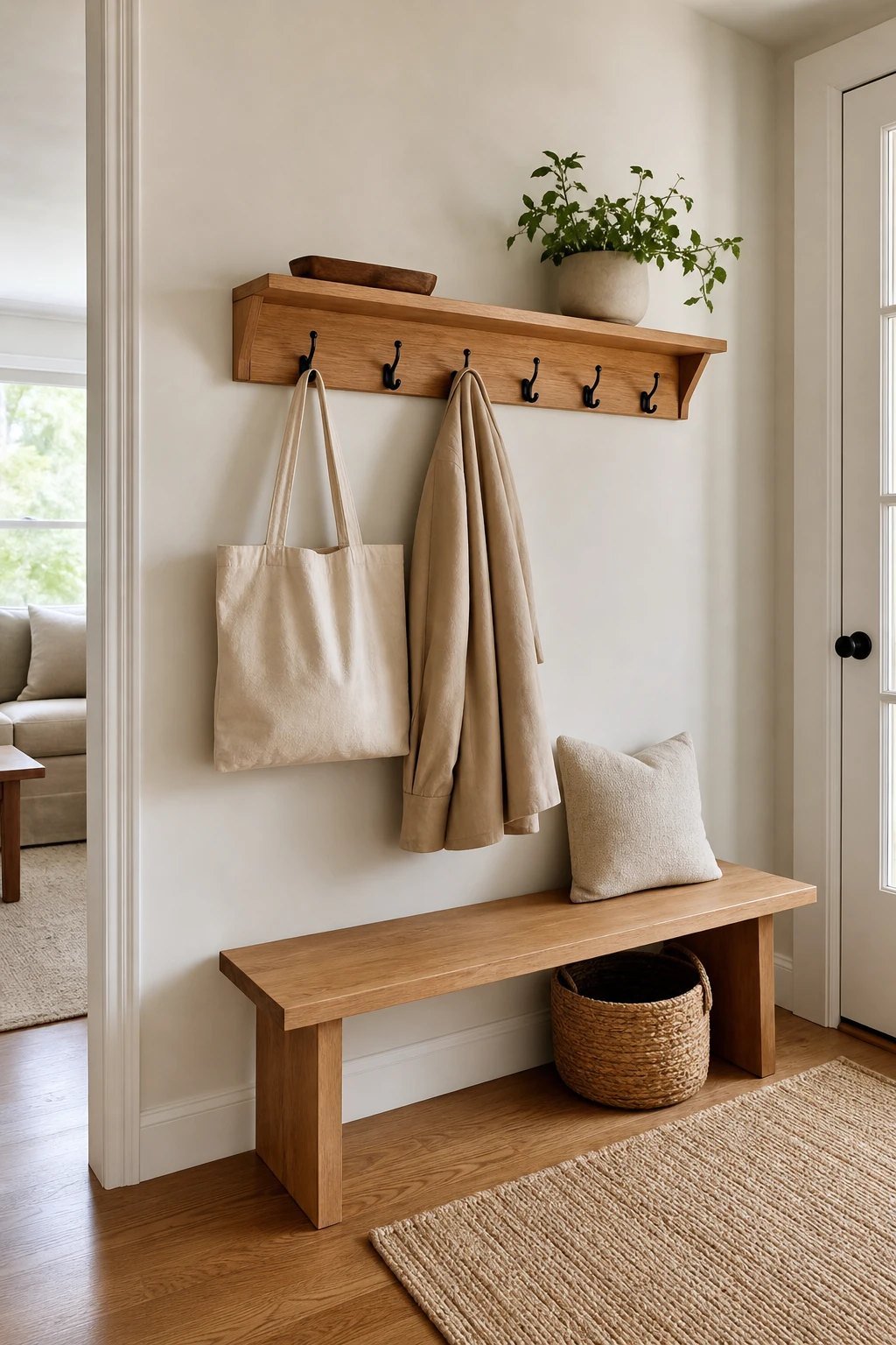 A landing zone by the door
