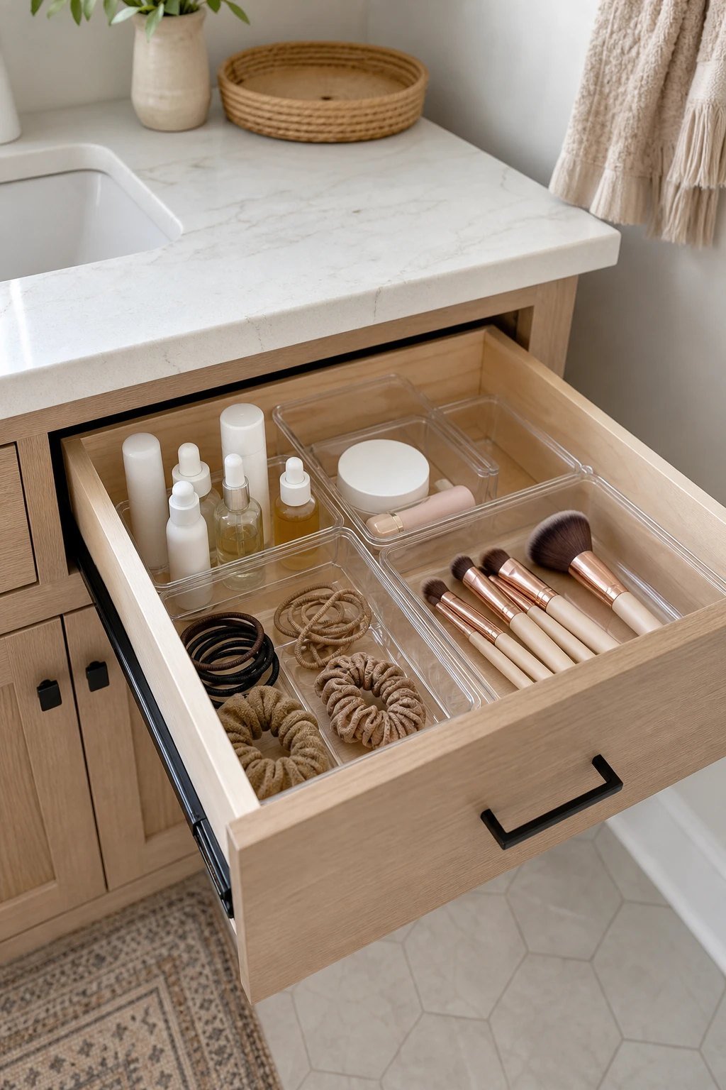 Vanity drawers in zones