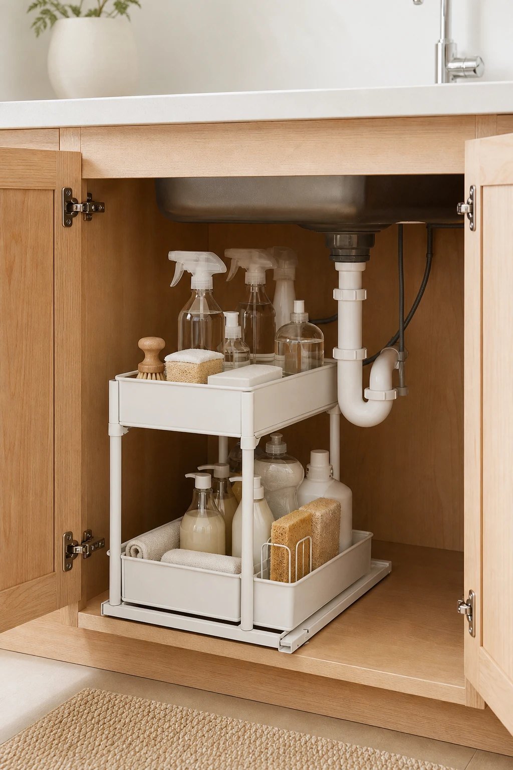 Under the sink, sorted