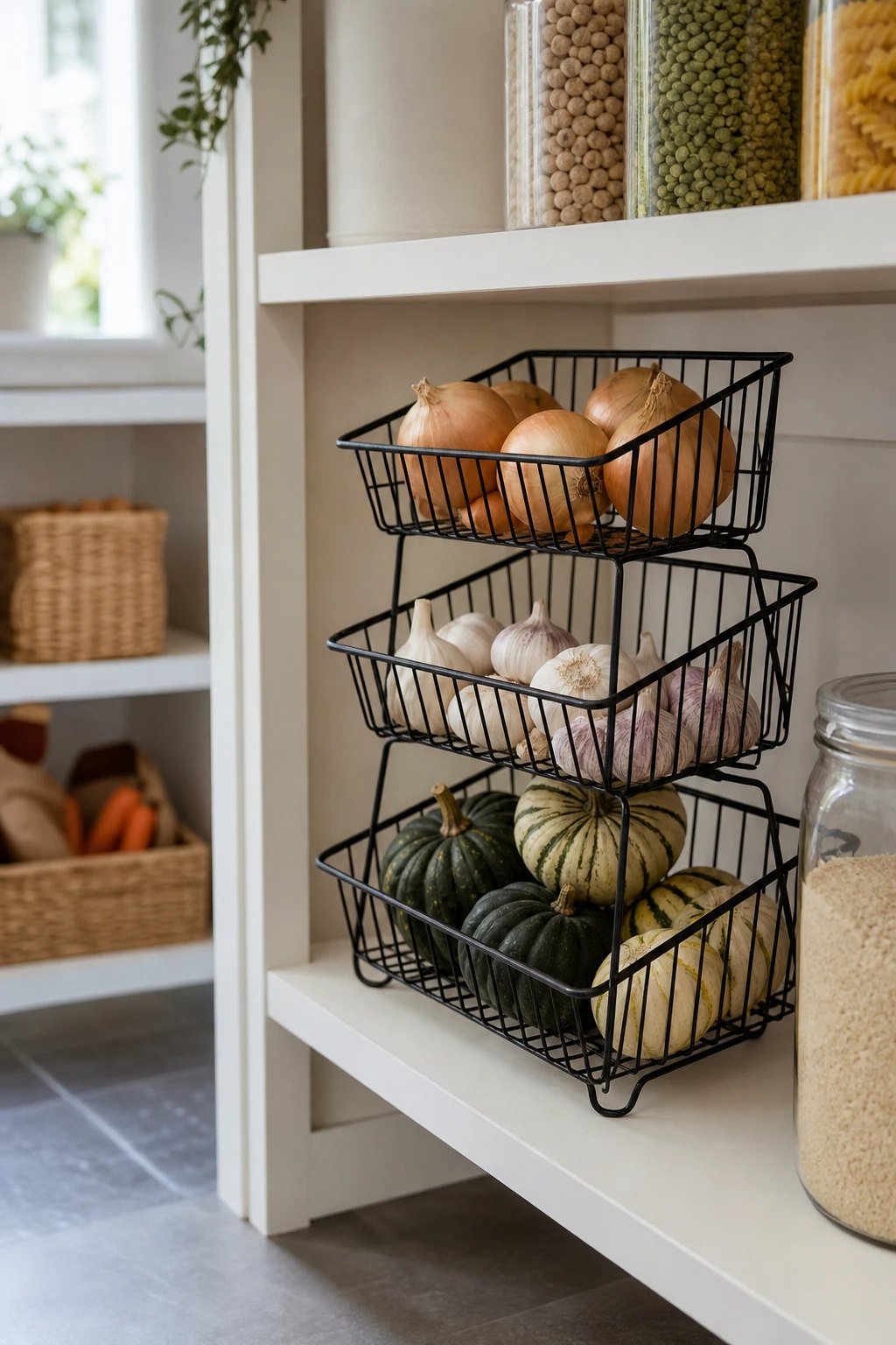 Wire baskets for produce