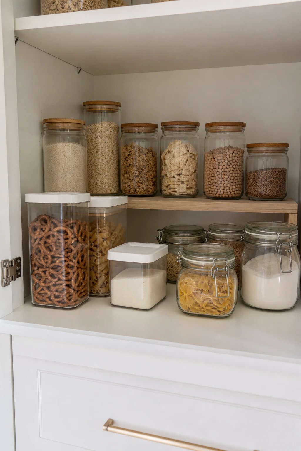 Line deep shelves with a back row