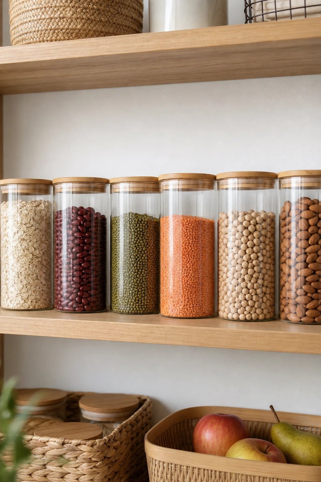 Glass jars for grains and snacks
