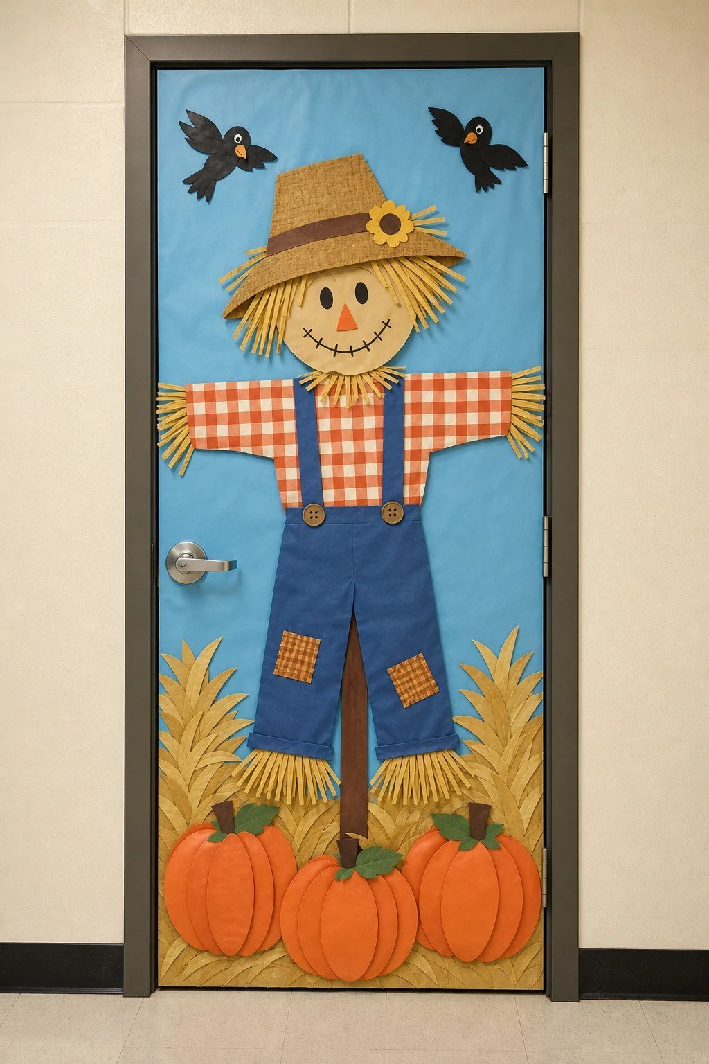 Scarecrow and haystacks