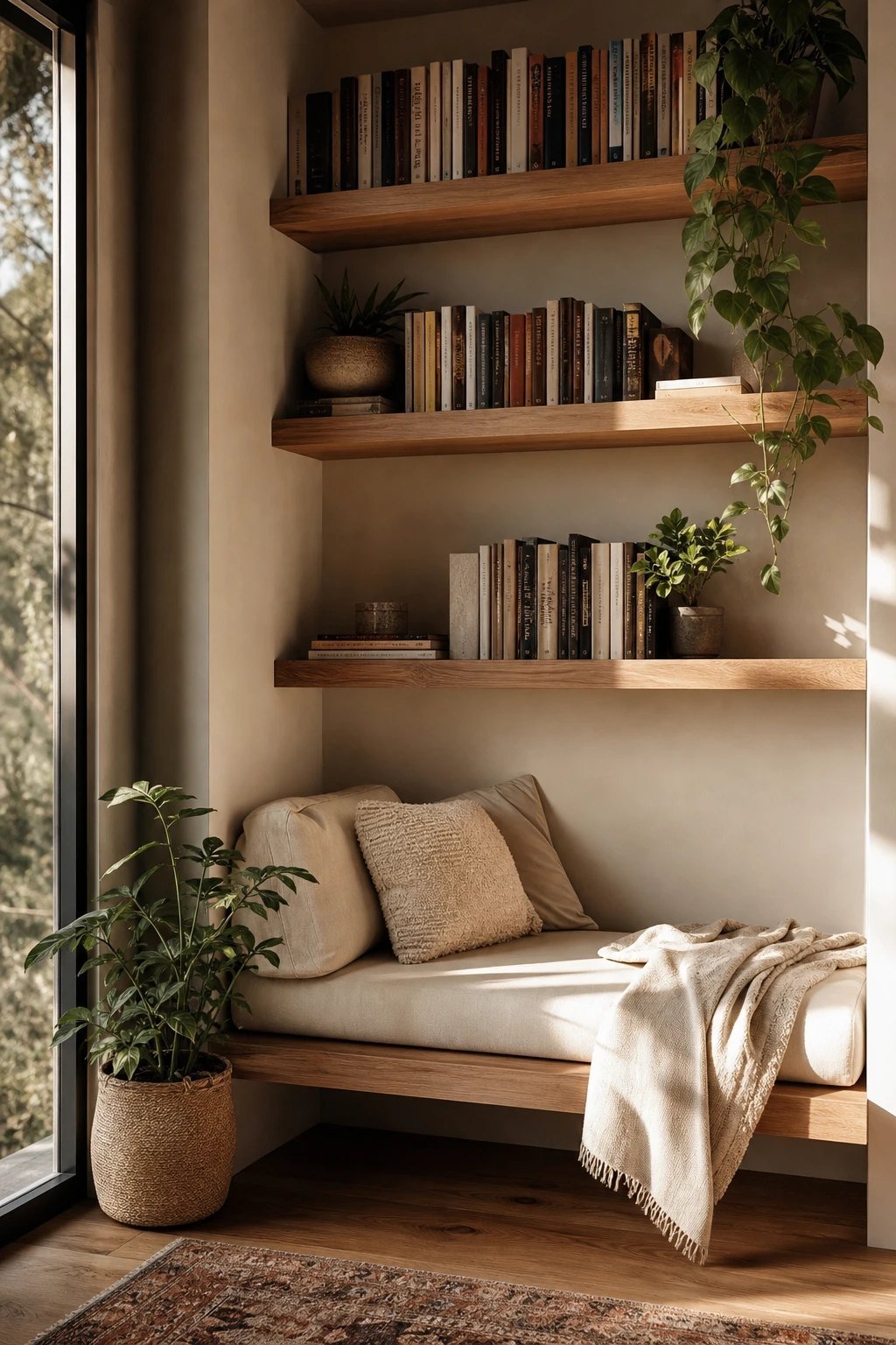 Floating shelves for books