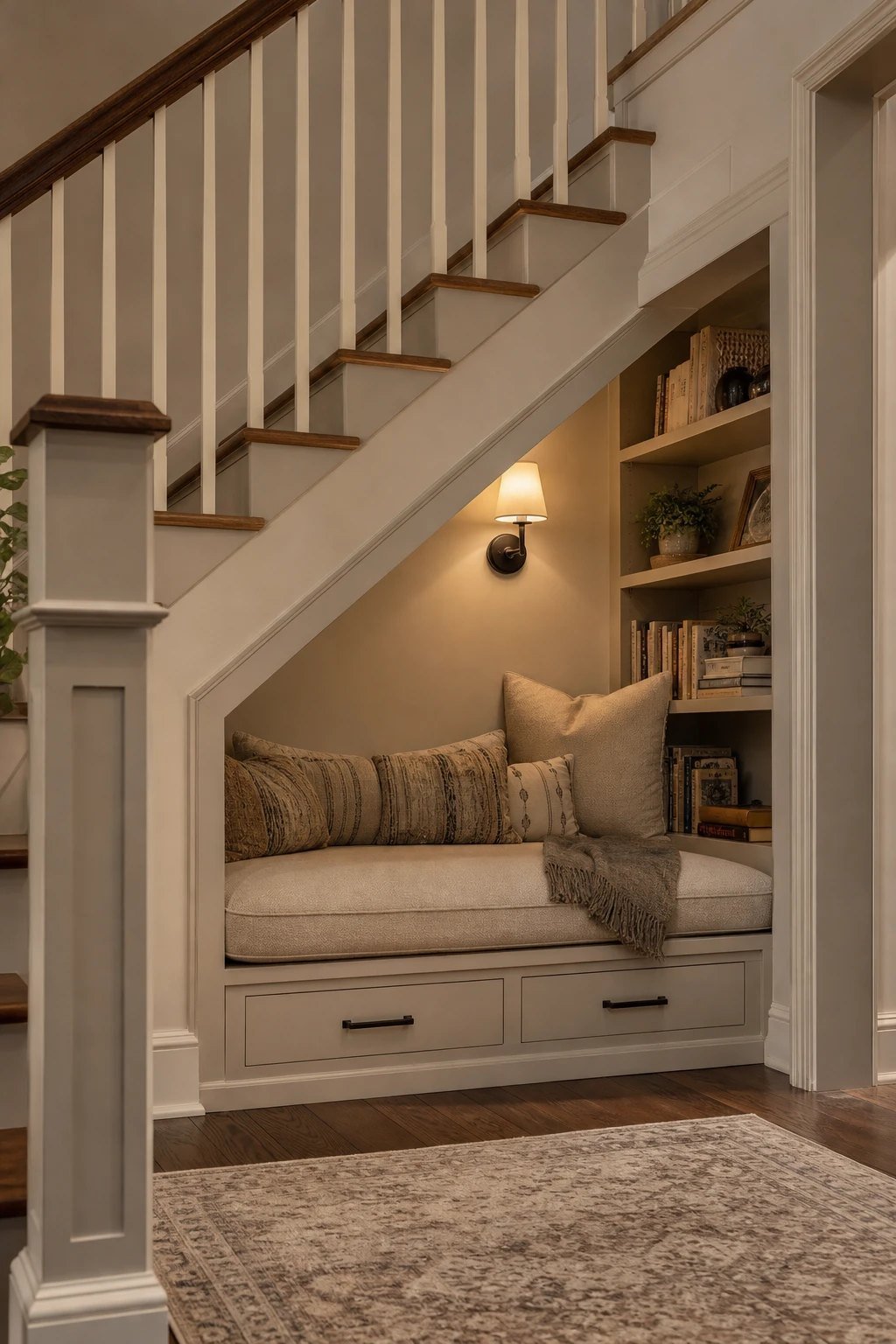 Under the stairs