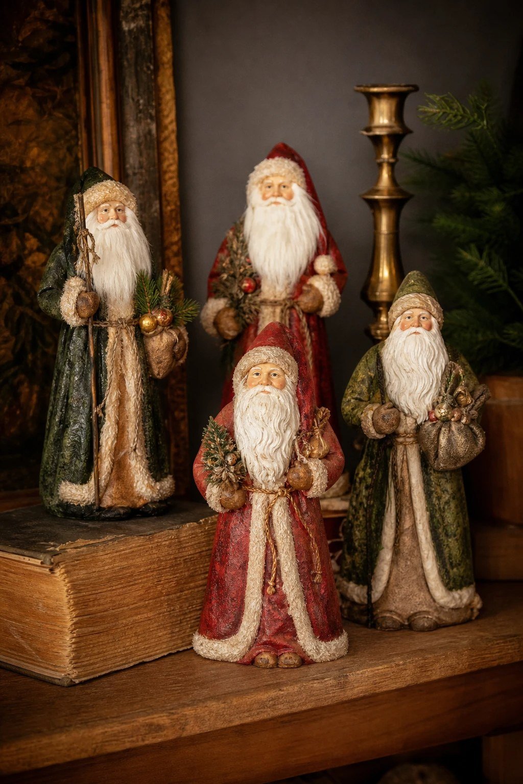 A vintage Santa display