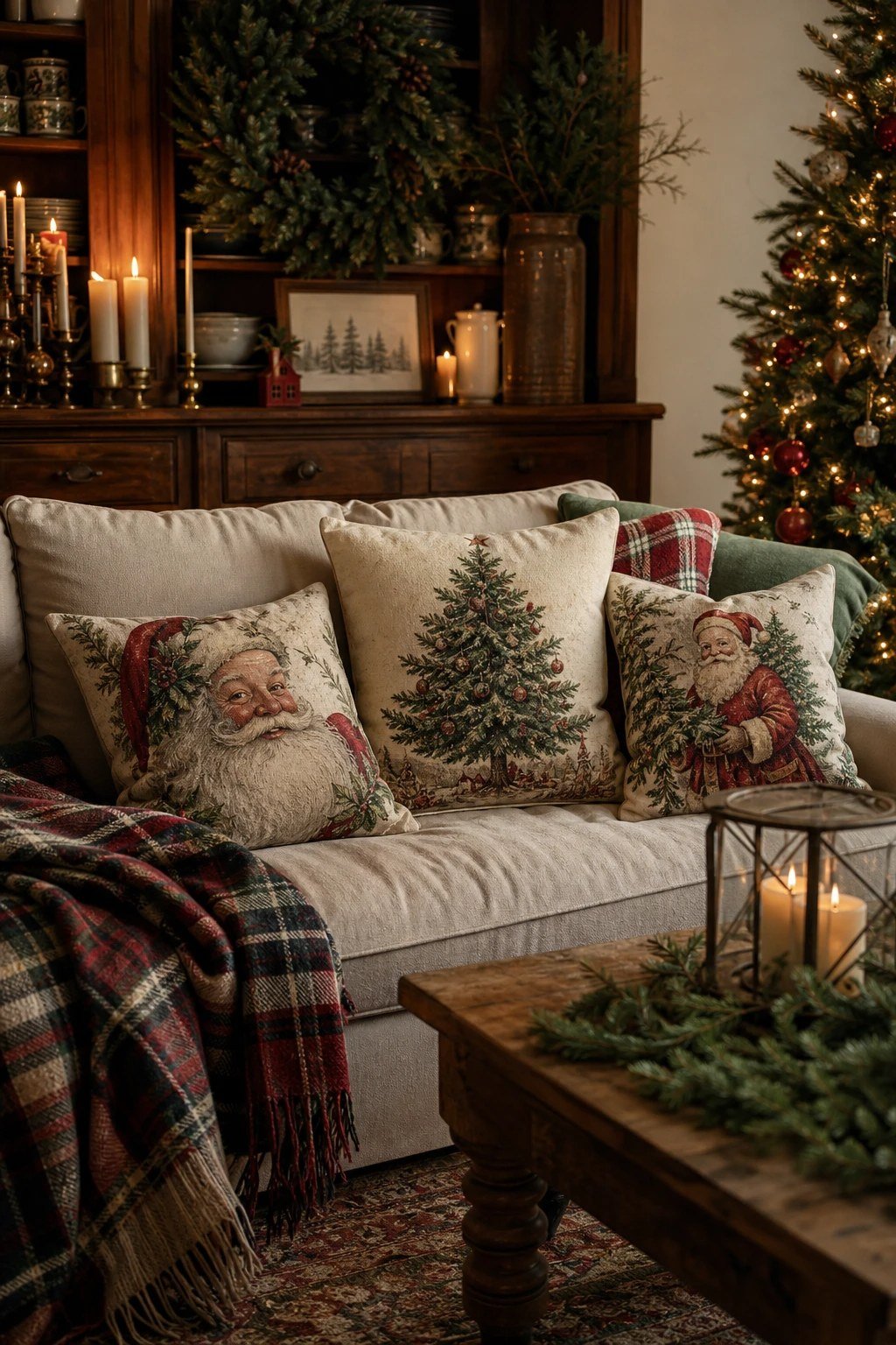 Vintage Santa pillow covers