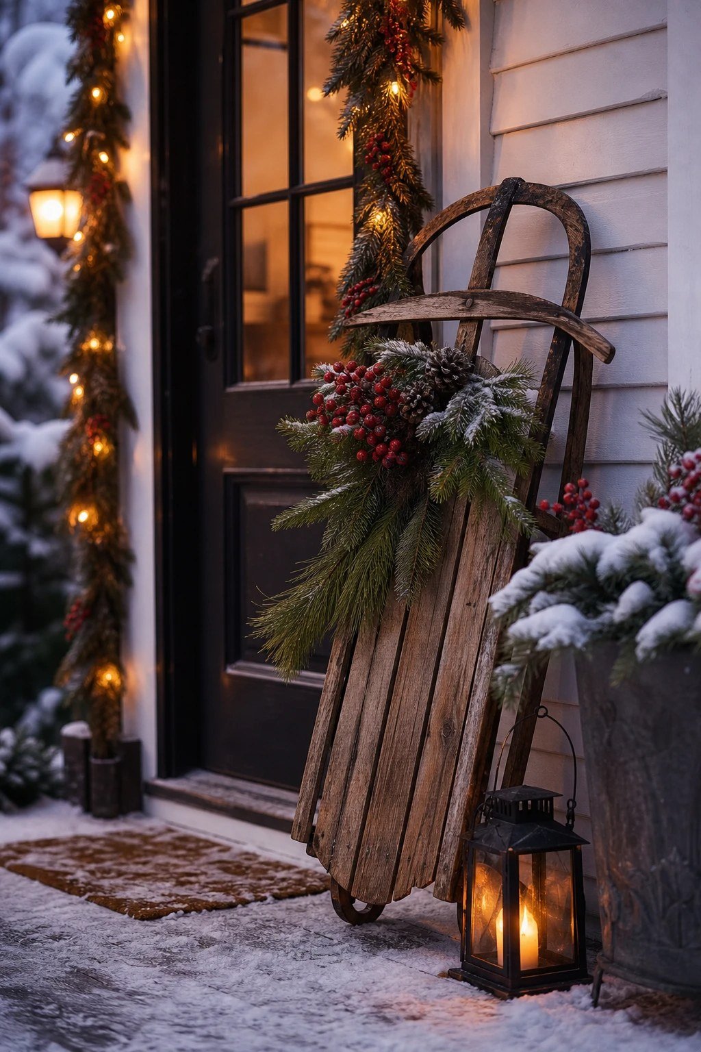 A sled by the front door