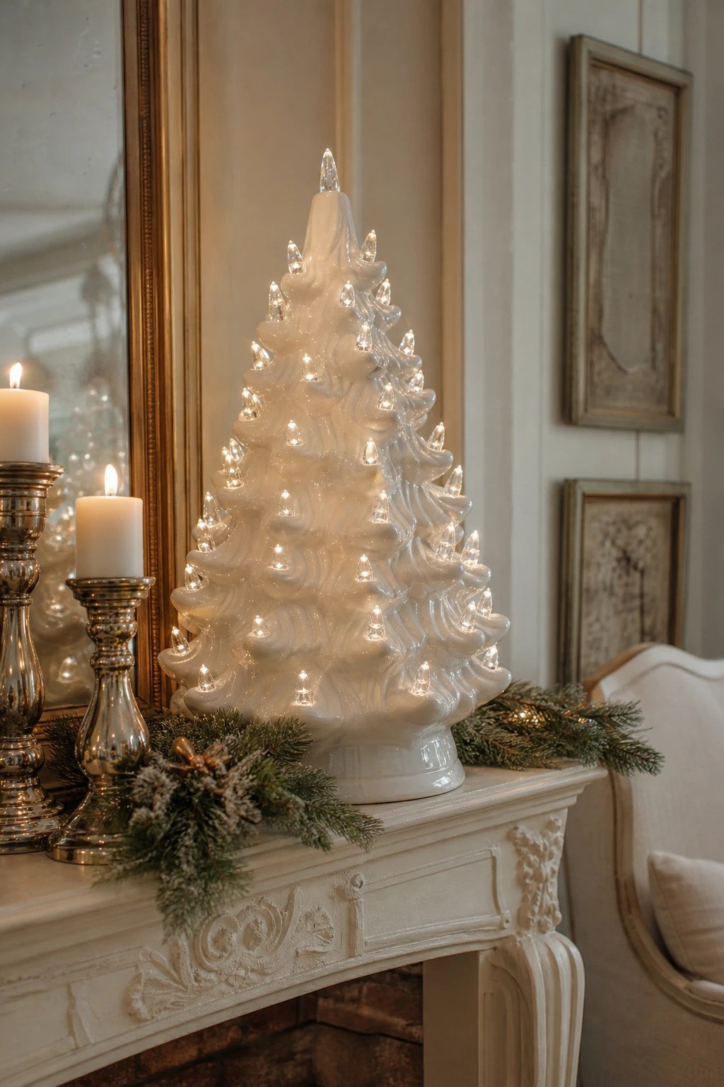 A white ceramic tree for a softer look