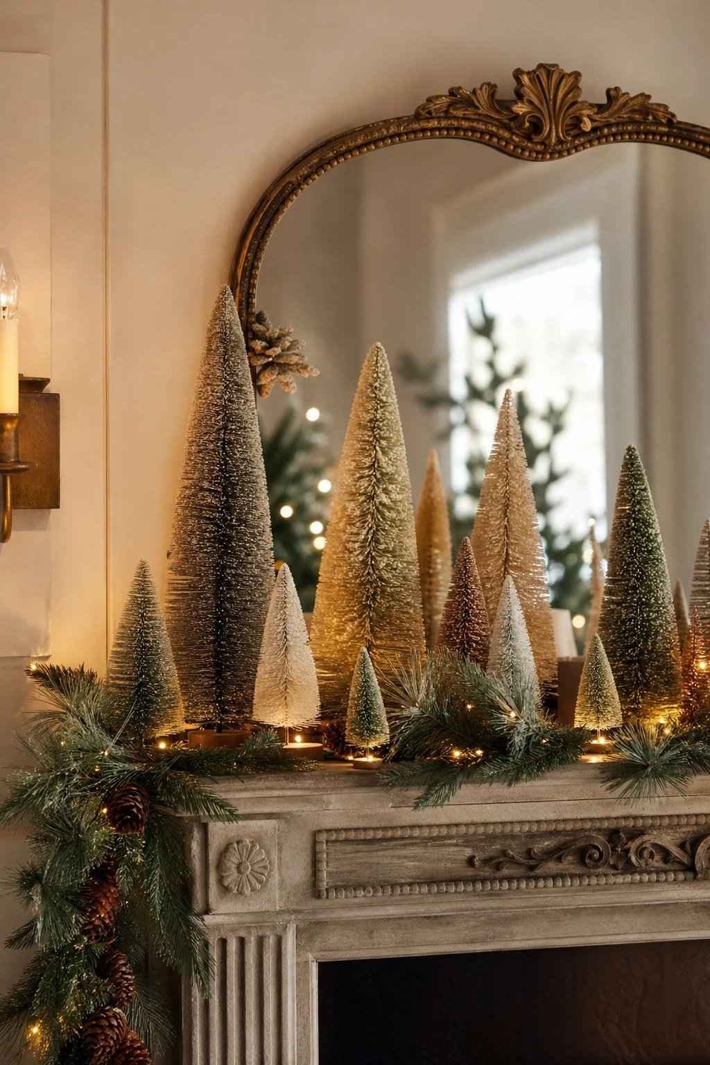 A bottle brush tree forest