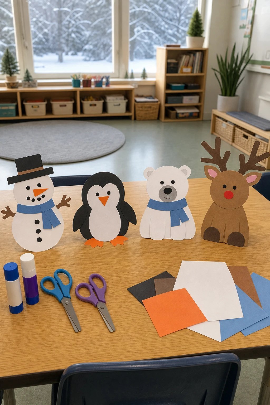 Build a winter friend cut and paste craft
