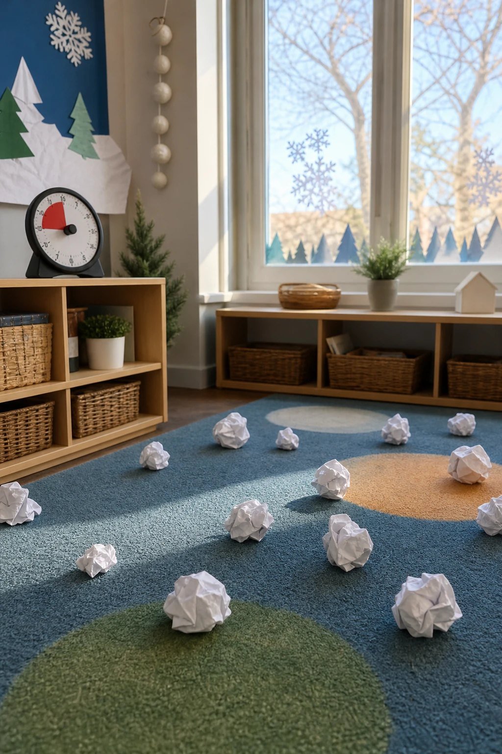 Indoor snowball fight
