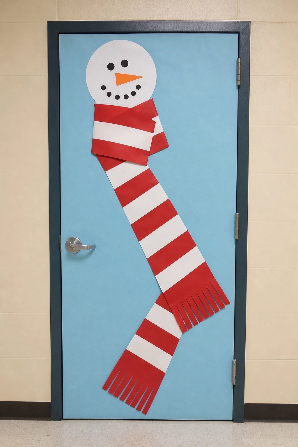 Knitted scarf door