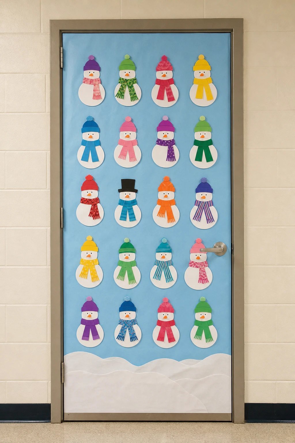 A snowman family