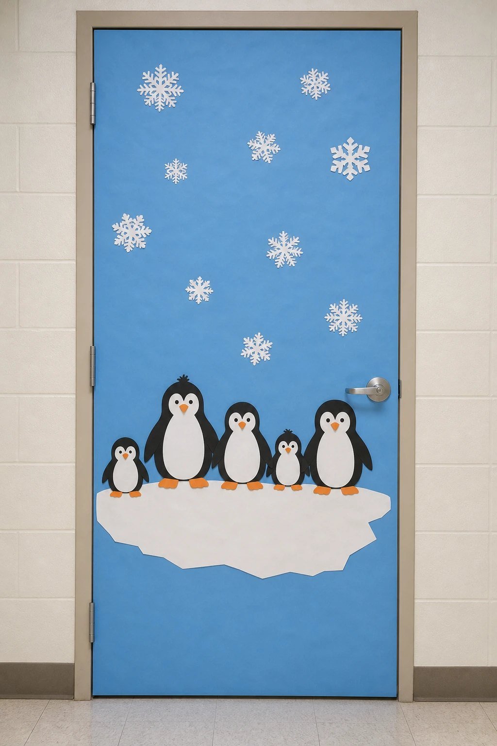A row of penguins